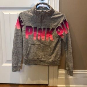 PINK 3 qtr zip sweatshirt